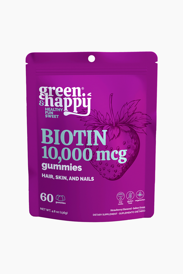 Gomitas de biotina Green & Happy de 10 000 mcg