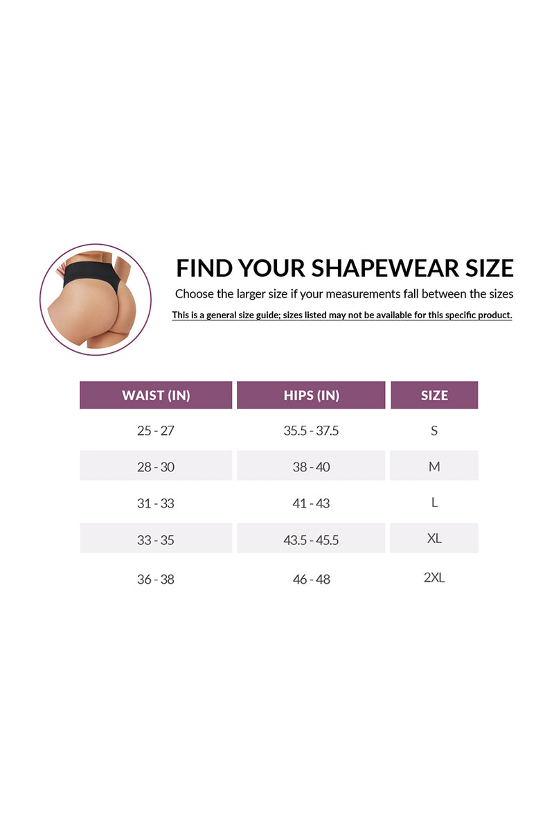 Pure Shape Thong shapewear table size
