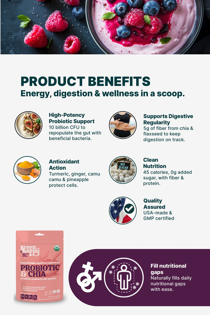 Probiótico y chía Green &amp; Happy 