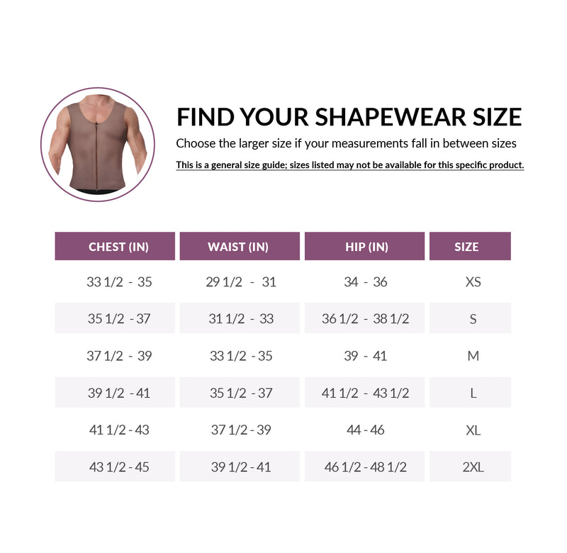 Men's Shaping Shirt in nude color with front zipper closure, designed for abdominal compression and waist slimming. Ideal for postsurgical and esthetic use.