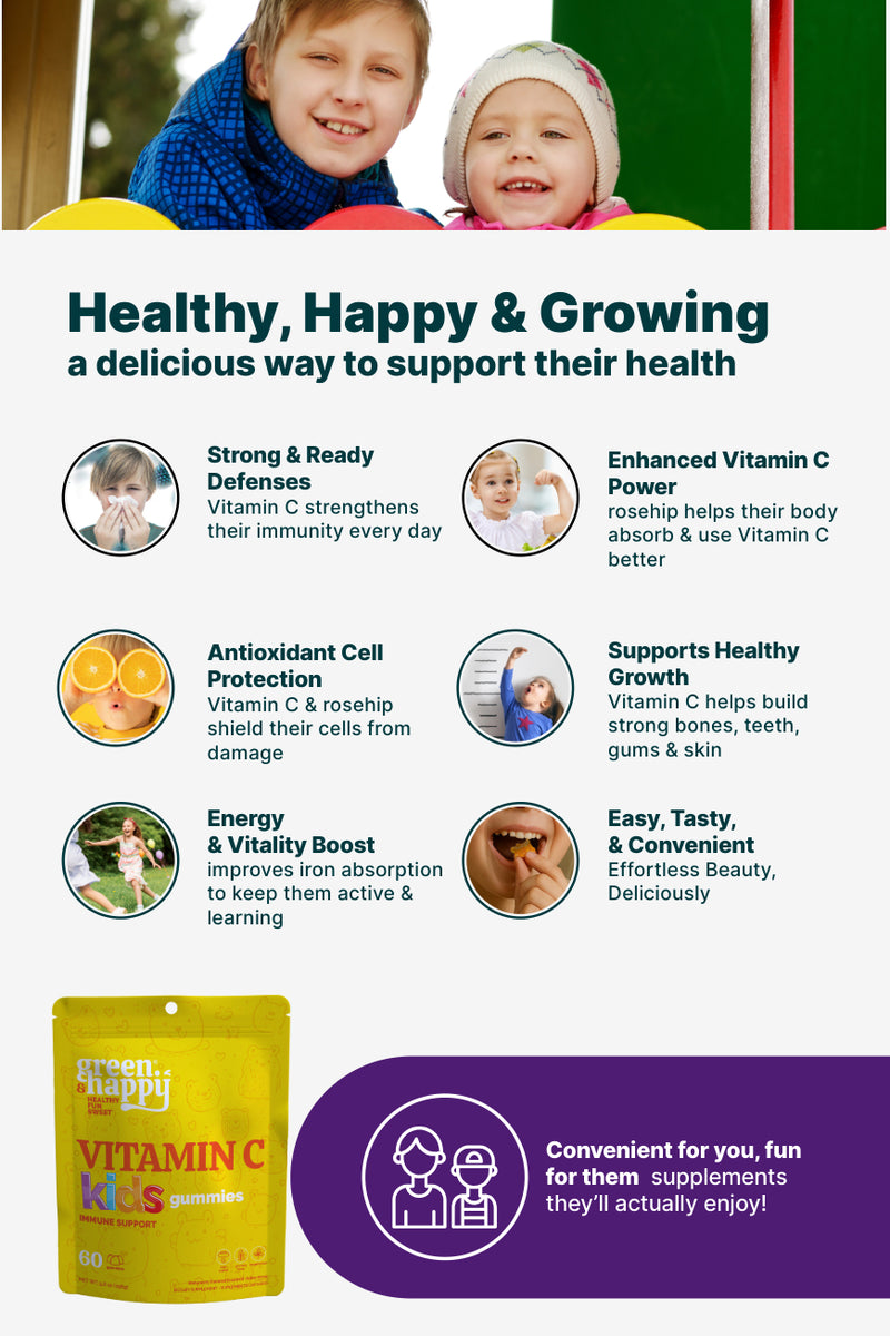 Refuerzo inmunitario infantil: gomitas de vitamina C y zinc 