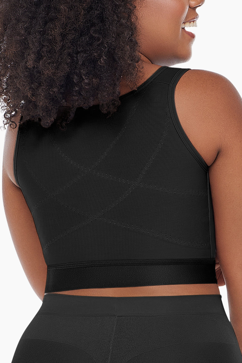 BRAEEZ Smart Support Bra in nude tone featuring front hook-and-eye closure and wide adjustable straps for high compression and posture support.